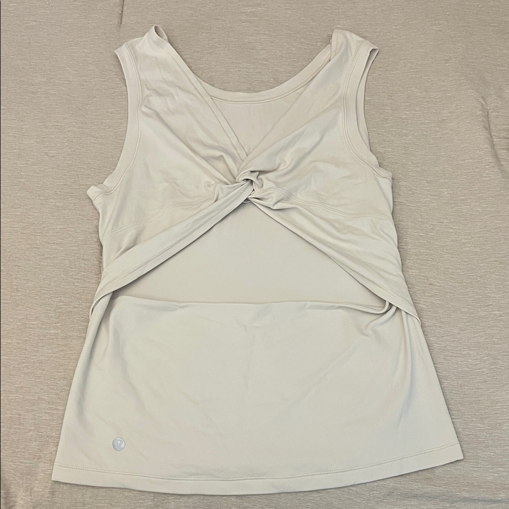 Lululemon Athletica White Twist-Front Tank Top